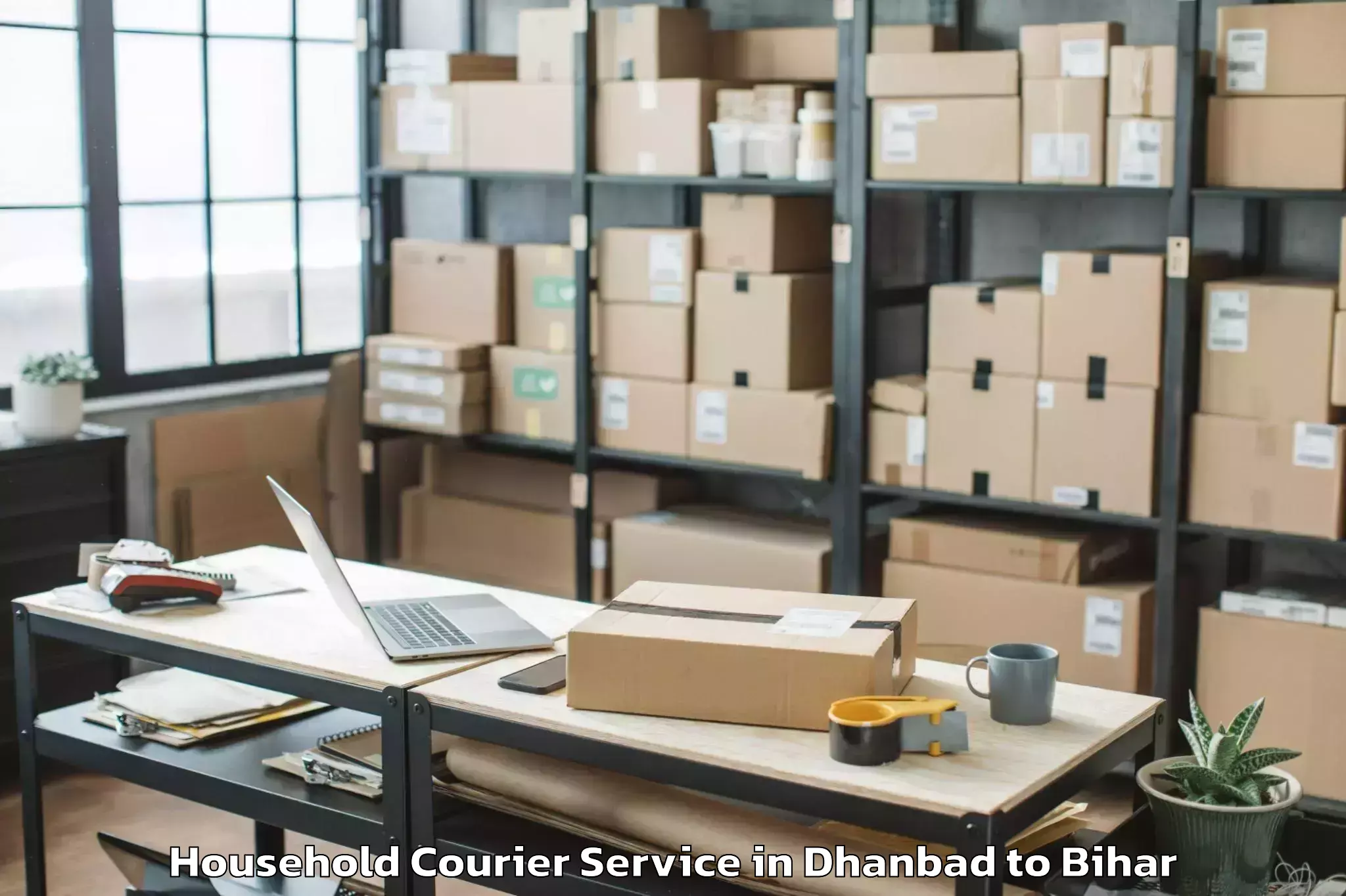 Easy Dhanbad to Bithan Household Courier Booking